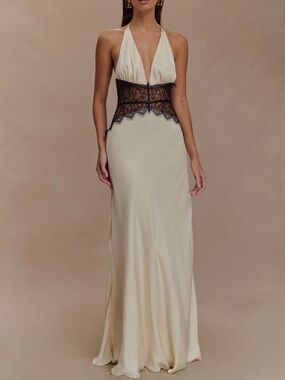 Meshki Dinah Black and White Lace Dress